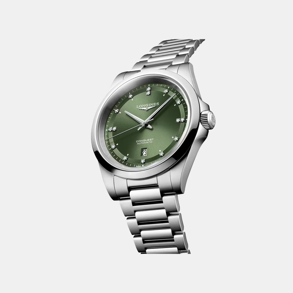Conquest Men Automatic Green Dial Stainless Steel Watch L38304076