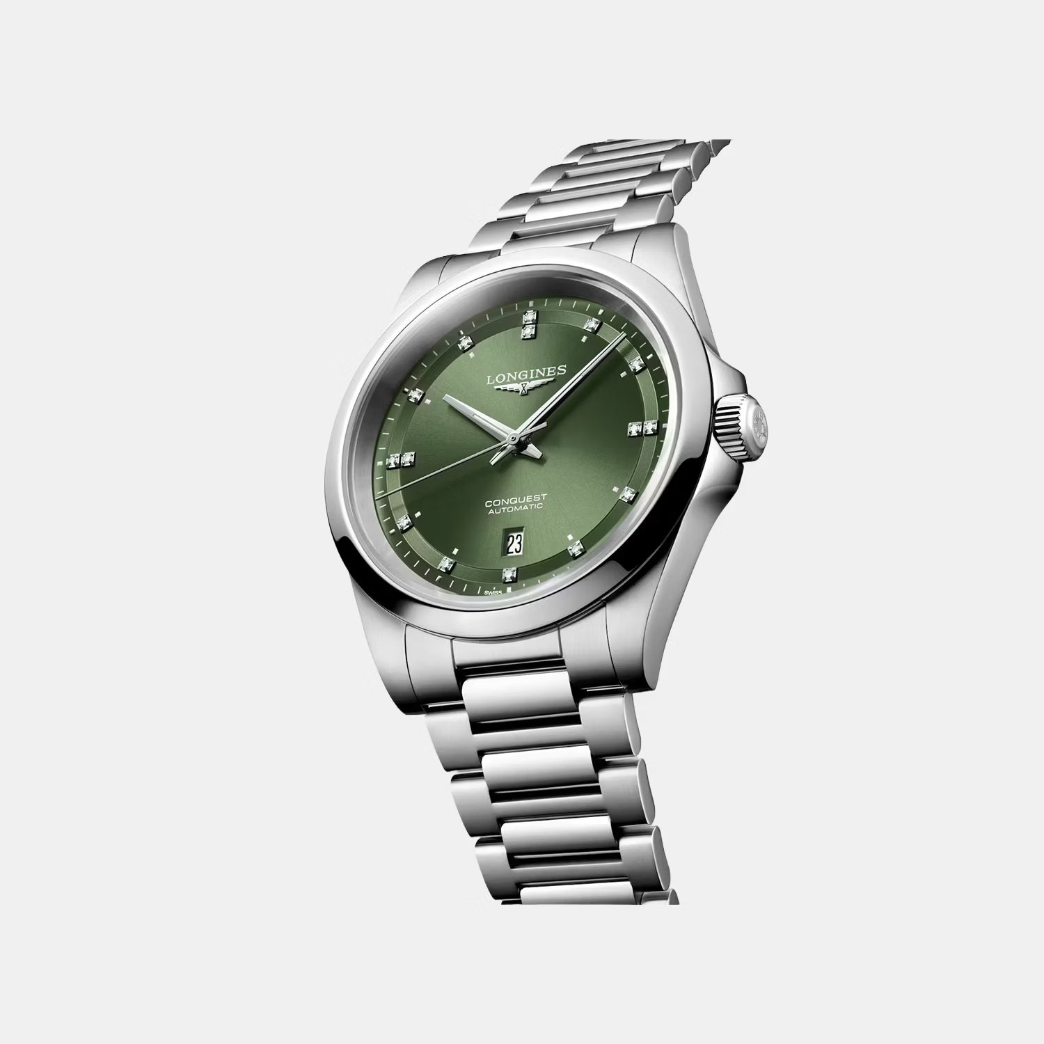 Conquest Men Automatic Green Dial Stainless Steel Watch L38304076