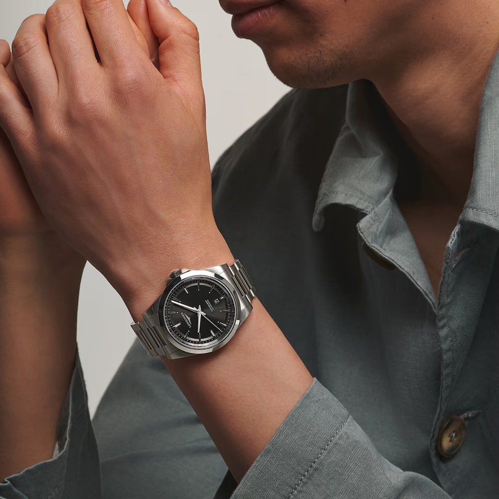 Men Automatic Grey Dial Analog Stainless Steel Watch L38304526
