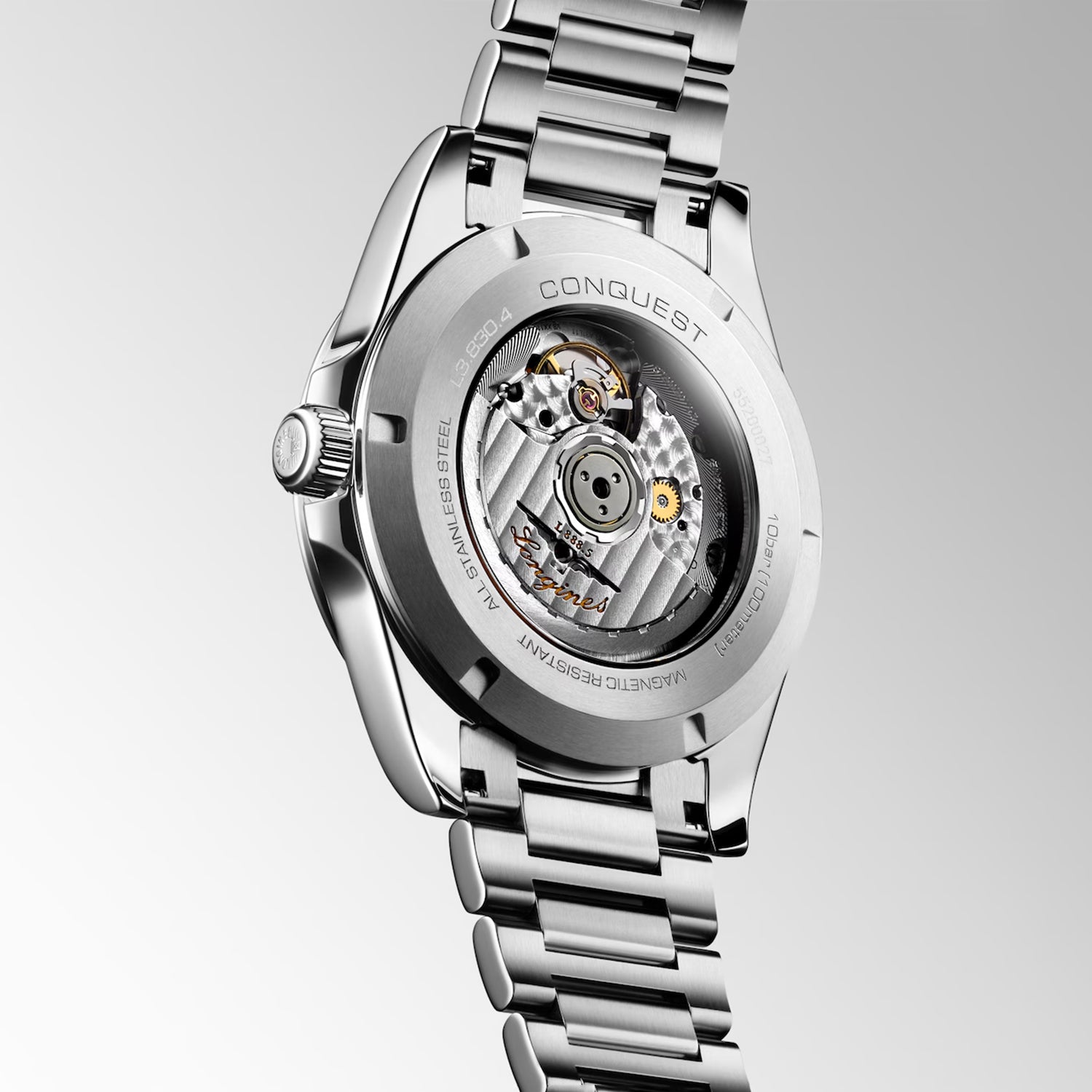 Men Automatic Grey Dial Analog Stainless Steel Watch L38304526