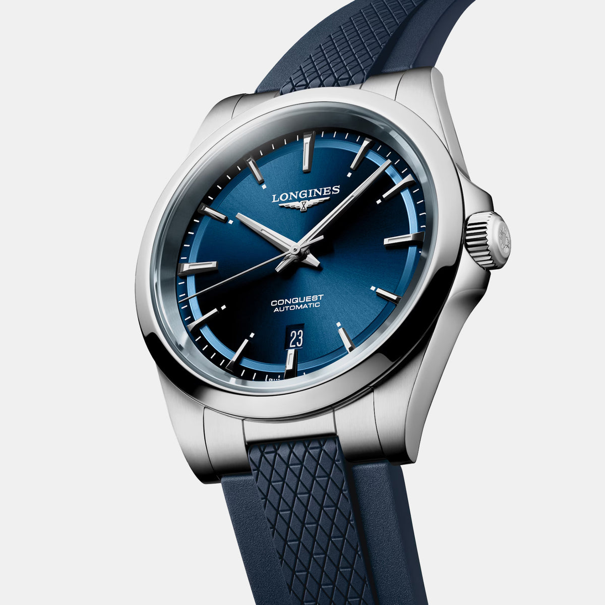 Conquest Men Automatic Blue Dial Analog Rubber Watch L38304929