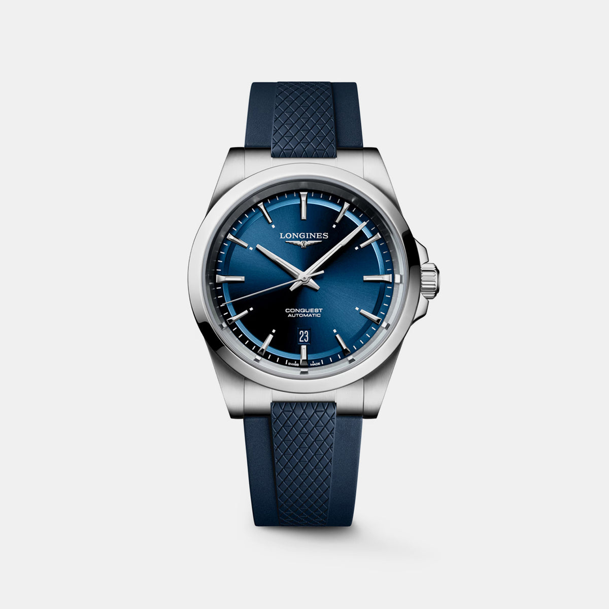 Conquest Men Automatic Blue Dial Analog Rubber Watch L38304929
