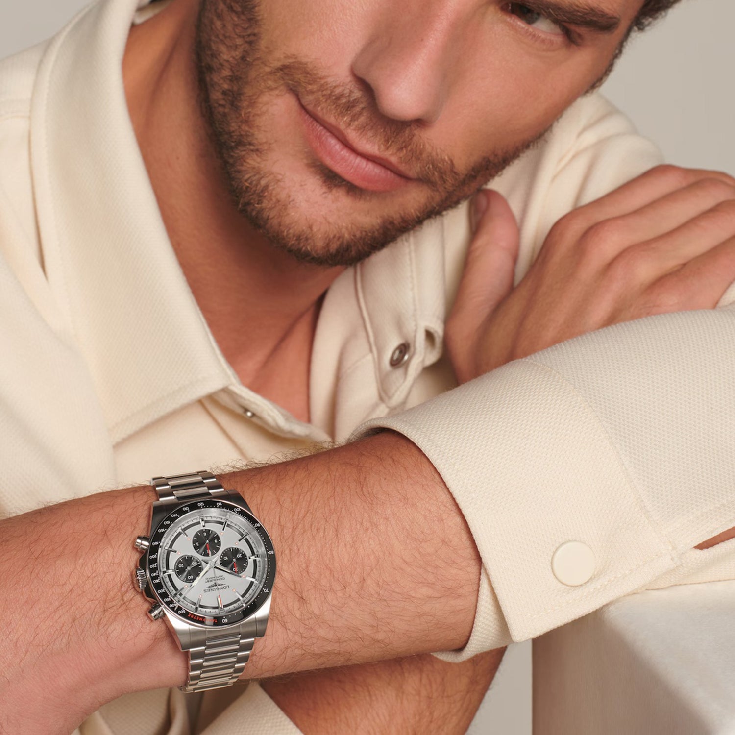 Conquest Men Automatic Silver Dial Chronograph Stainless Steel Watch L38354726