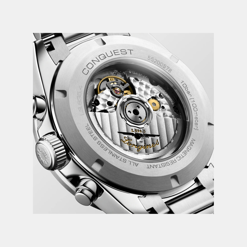 Conquest Men Automatic Silver Dial Chronograph Stainless Steel Watch L38354726