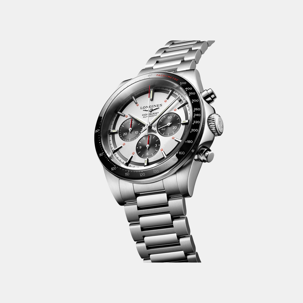 Conquest Men Automatic Silver Dial Chronograph Stainless Steel Watch L38354726