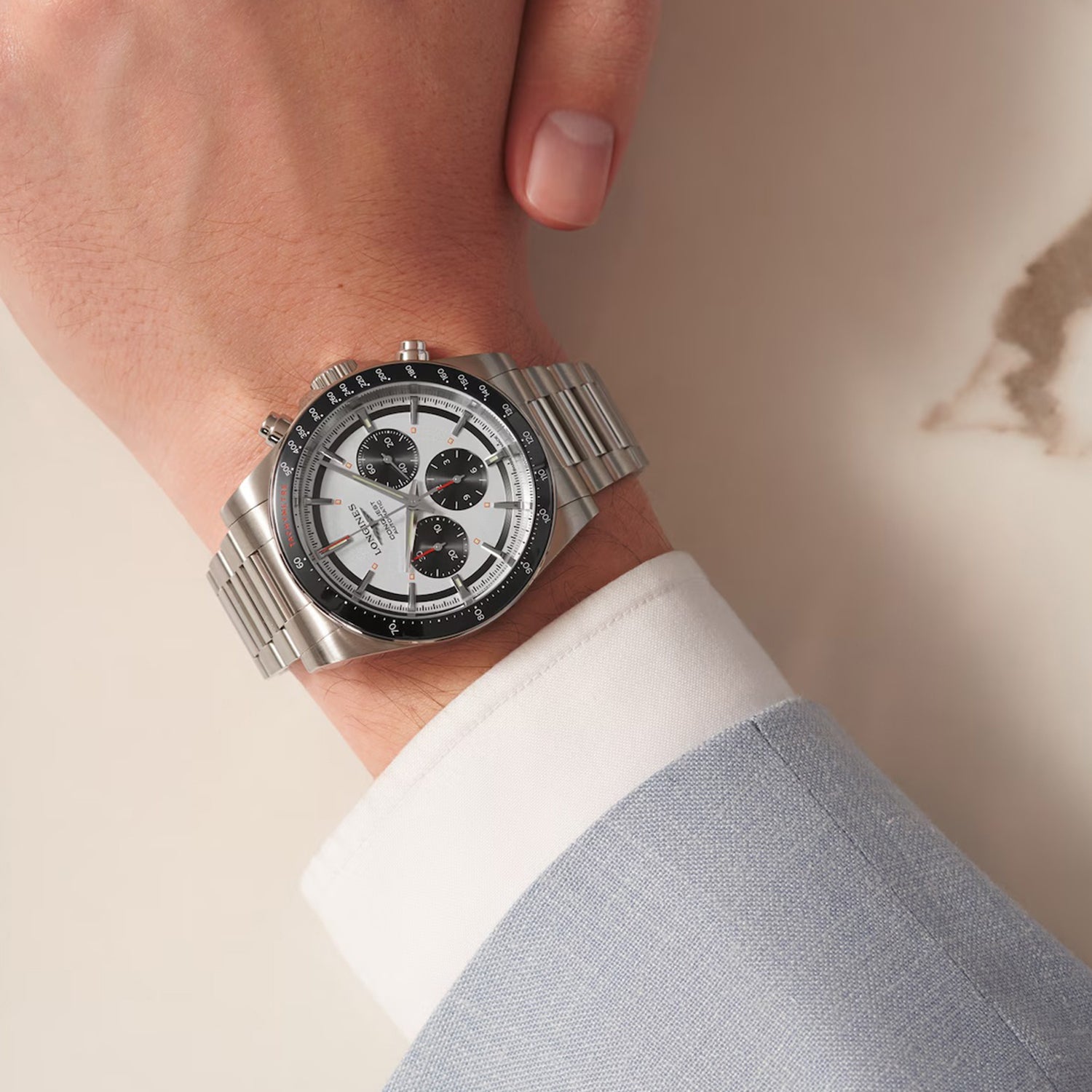 Conquest Men Automatic Silver Dial Chronograph Stainless Steel Watch L38354726