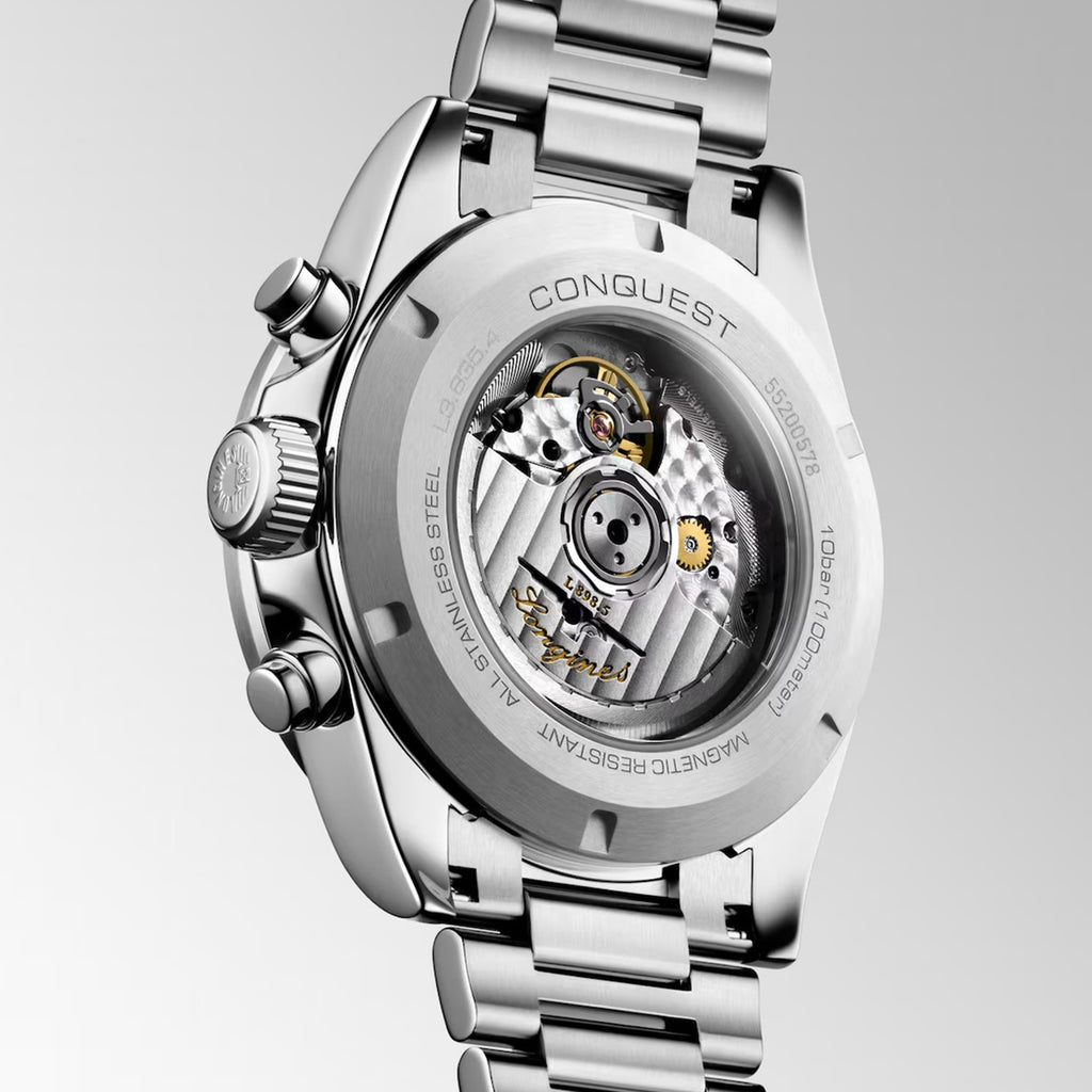 Conquest Men Automatic Silver Dial Chronograph Stainless Steel Watch L38354726