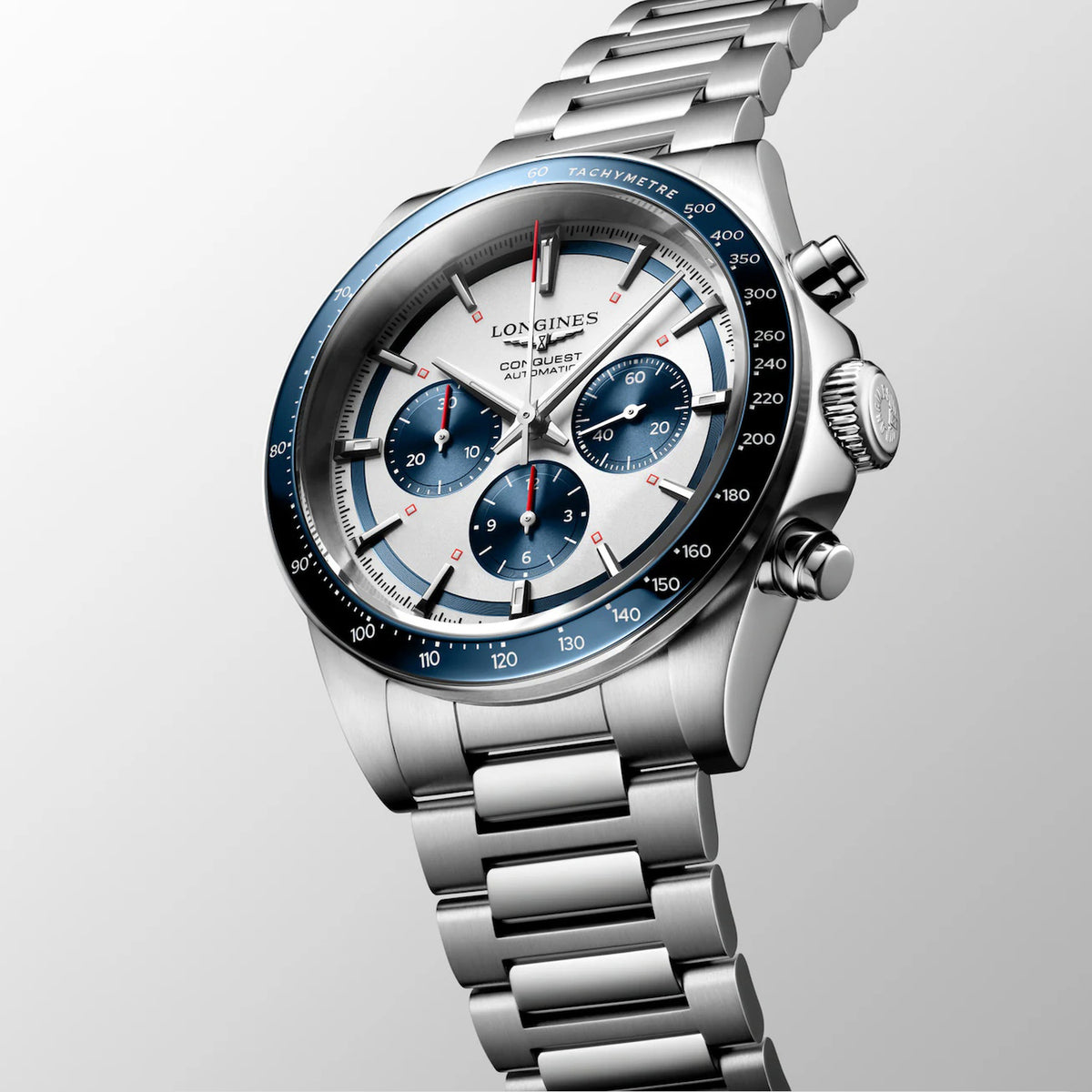 Conquest Men Automatic Silver Dial Chronograph Stainless Steel Watch L38354986