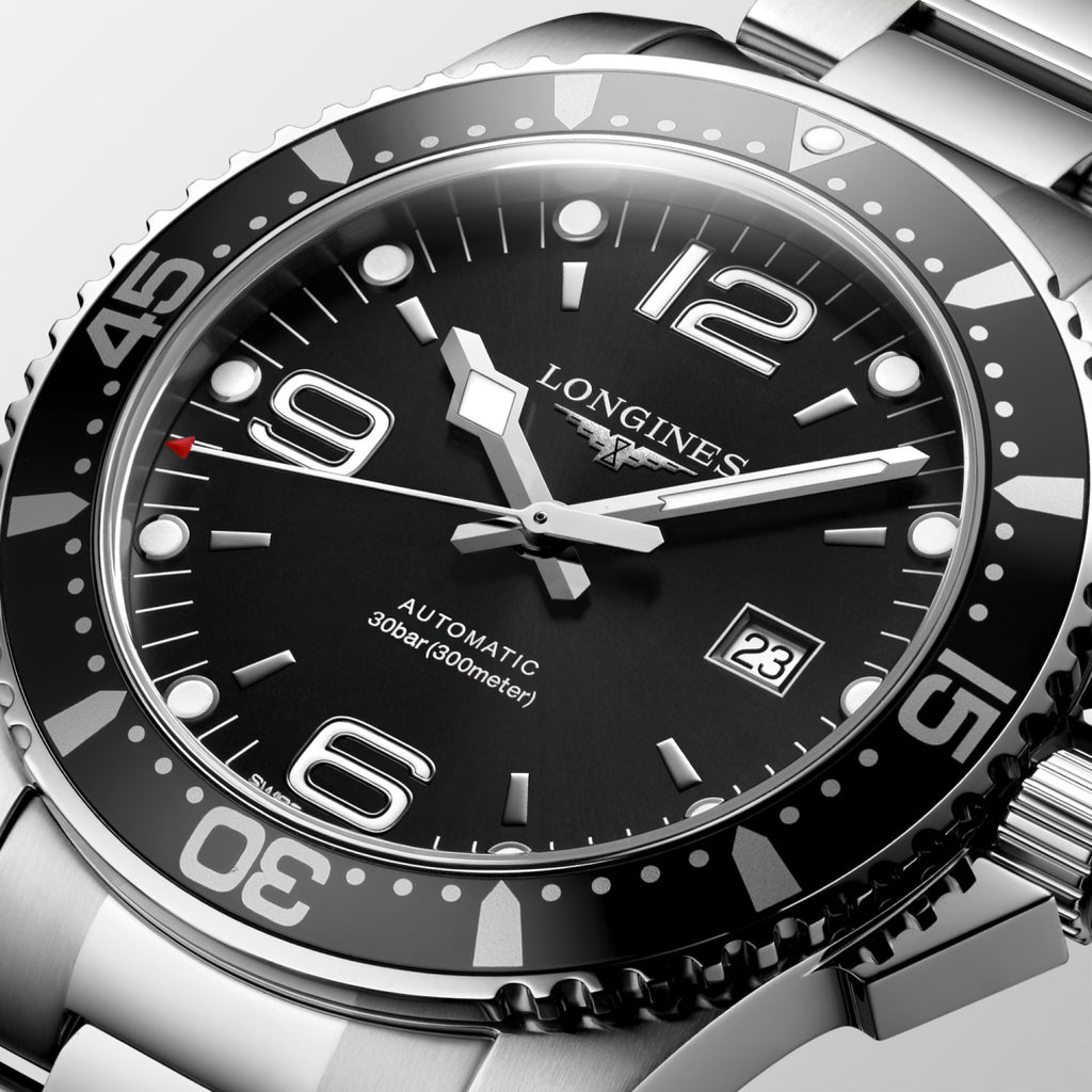 Hydroconquest Men Automatic Black Dial Analog Stainless Steel Watch L38414566