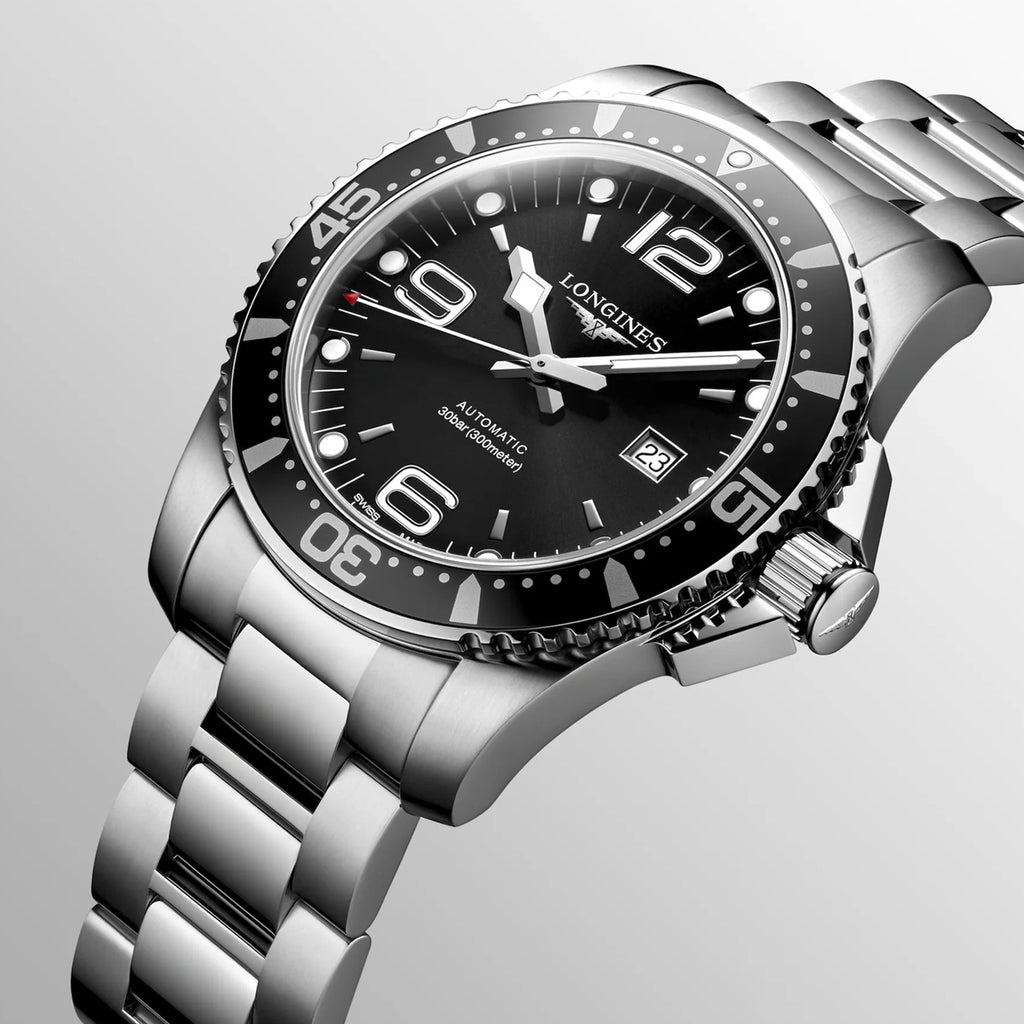 Hydroconquest Men Automatic Black Dial Analog Stainless Steel Watch L38414566
