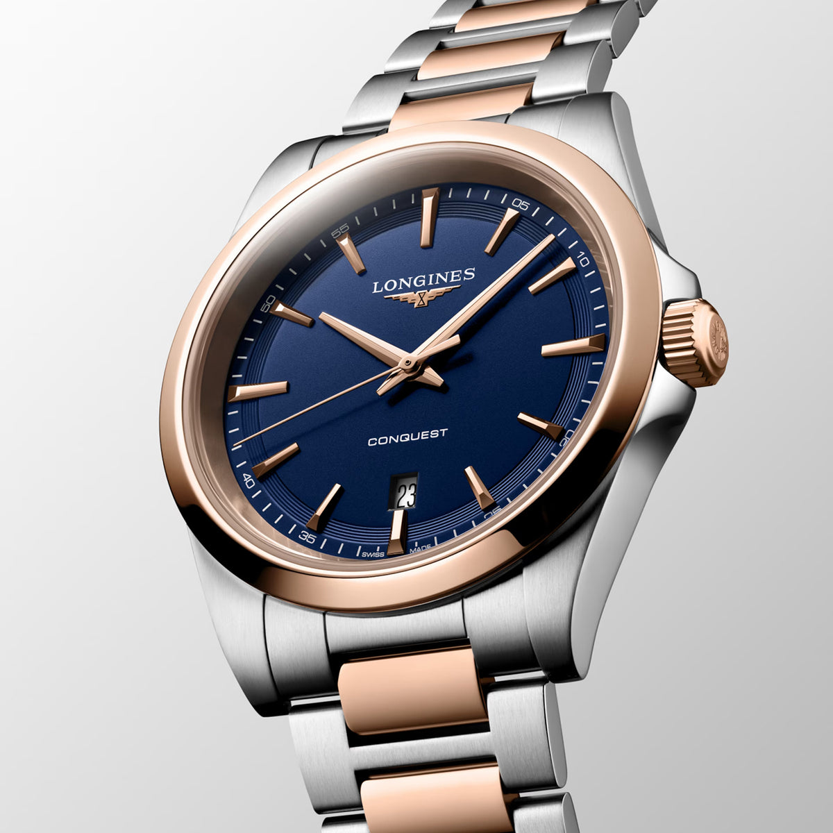 Conquest Men Quartz Blue Dial Analog Stainless Steel Watch L38603987