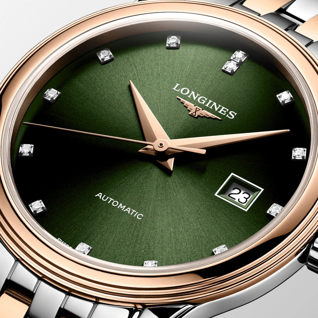 Flagship Classic Women Automatic Green Dial Analog Stainless Steel Watch L43743077