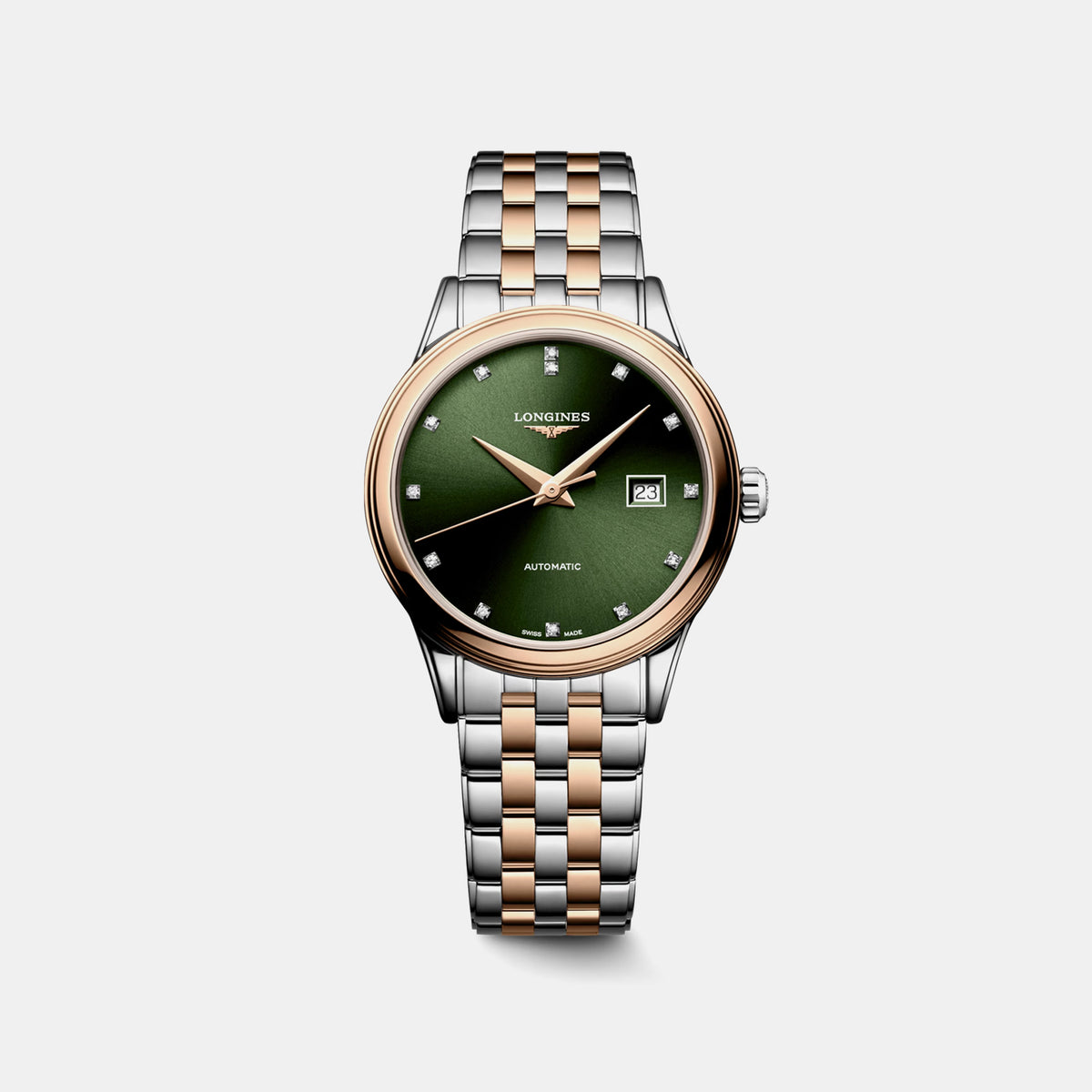 Flagship Classic Women Automatic Green Dial Analog Stainless Steel Watch L43743077