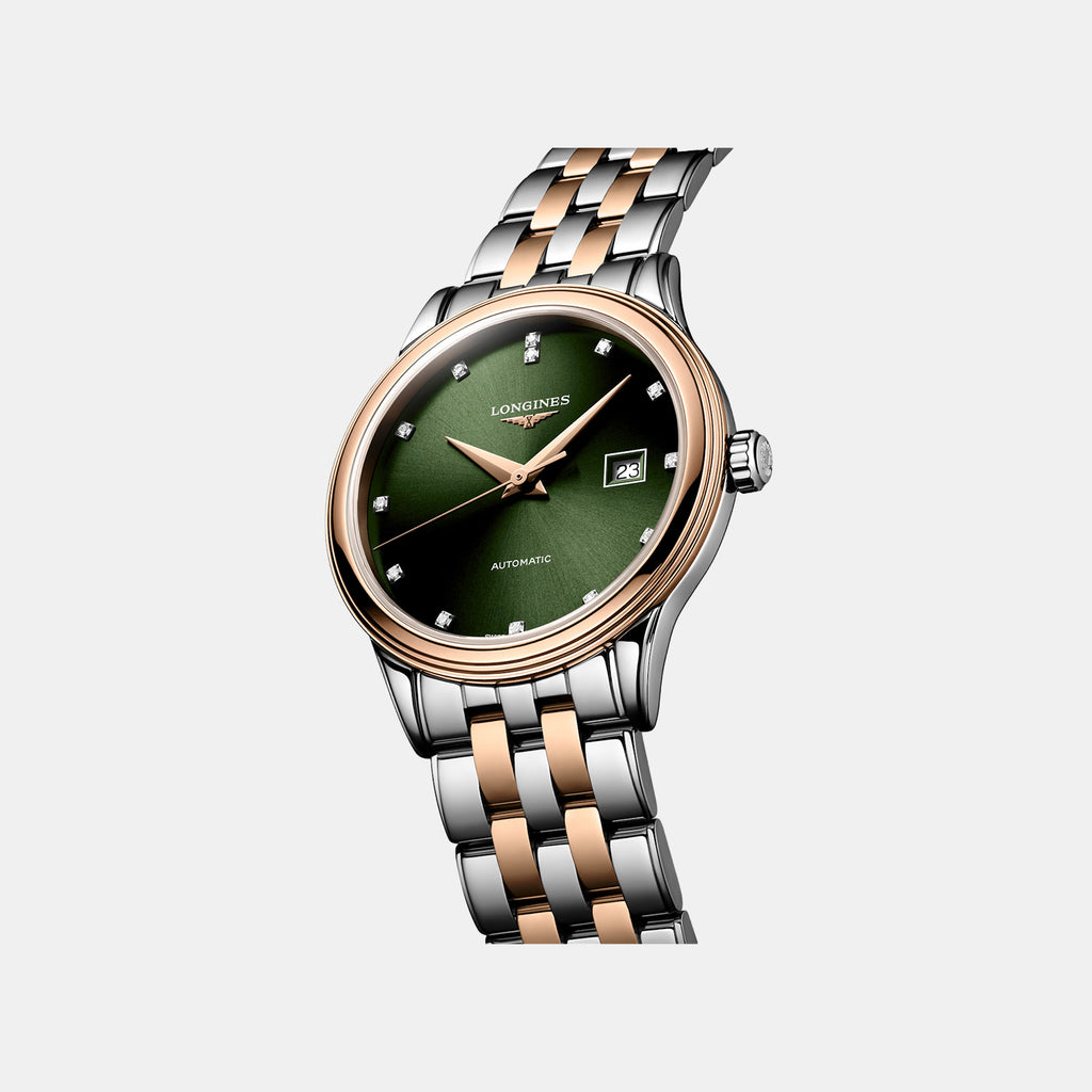 Flagship Classic Women Automatic Sunray Green Dial Analog Stainless Steel Watch L43743077