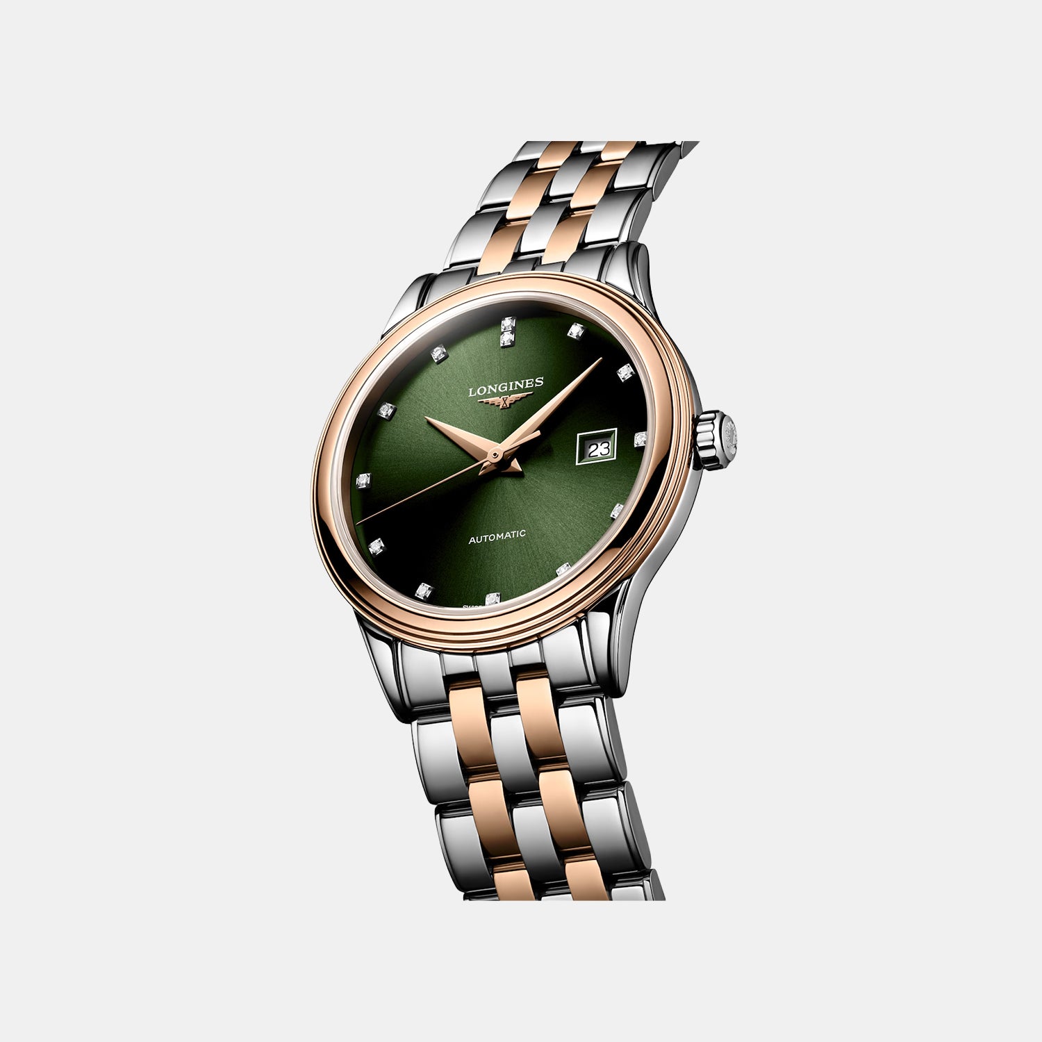 Flagship Classic Women Automatic Sunray Green Dial Analog Stainless Steel Watch L43743077