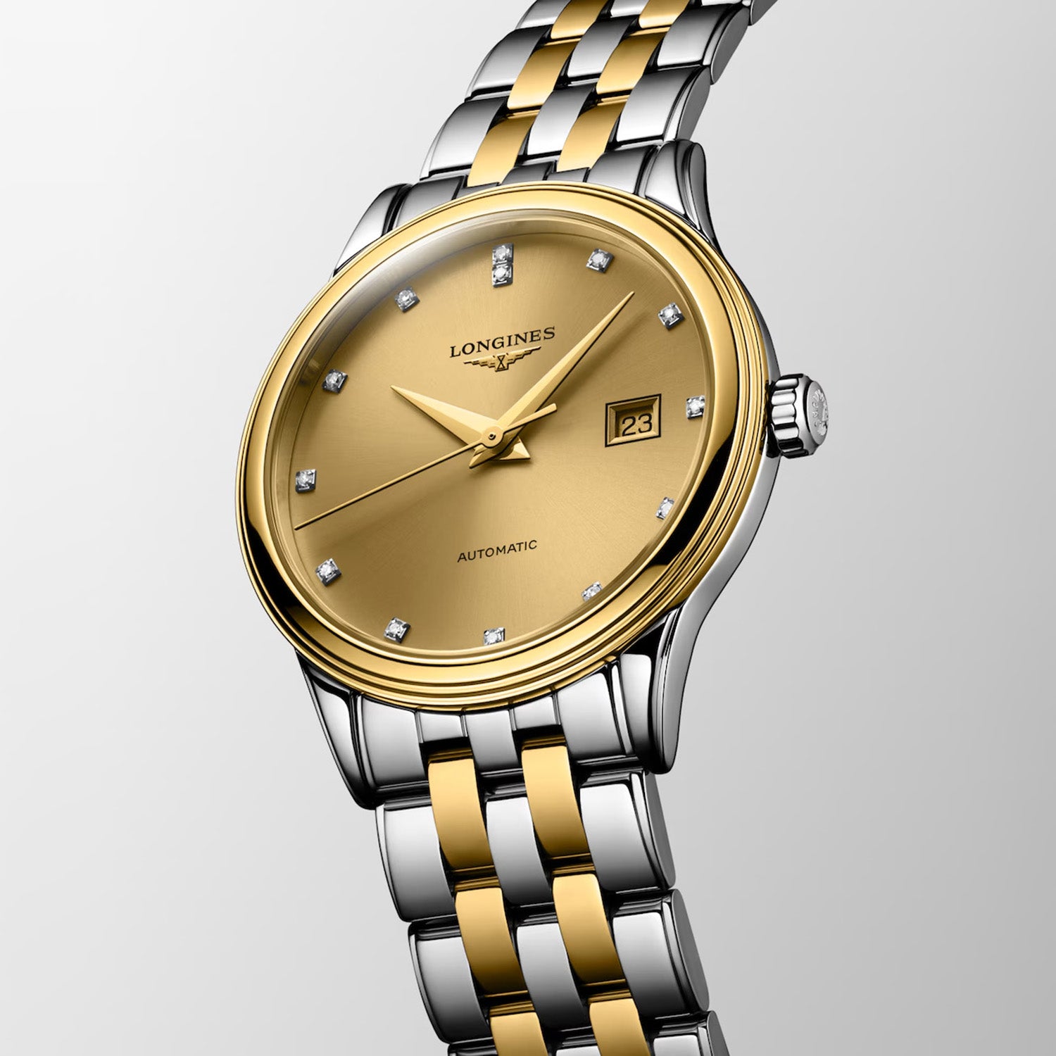 Flagship Classic Women Automatic Gold Dial Analog Stainless Steel Watch L43743387