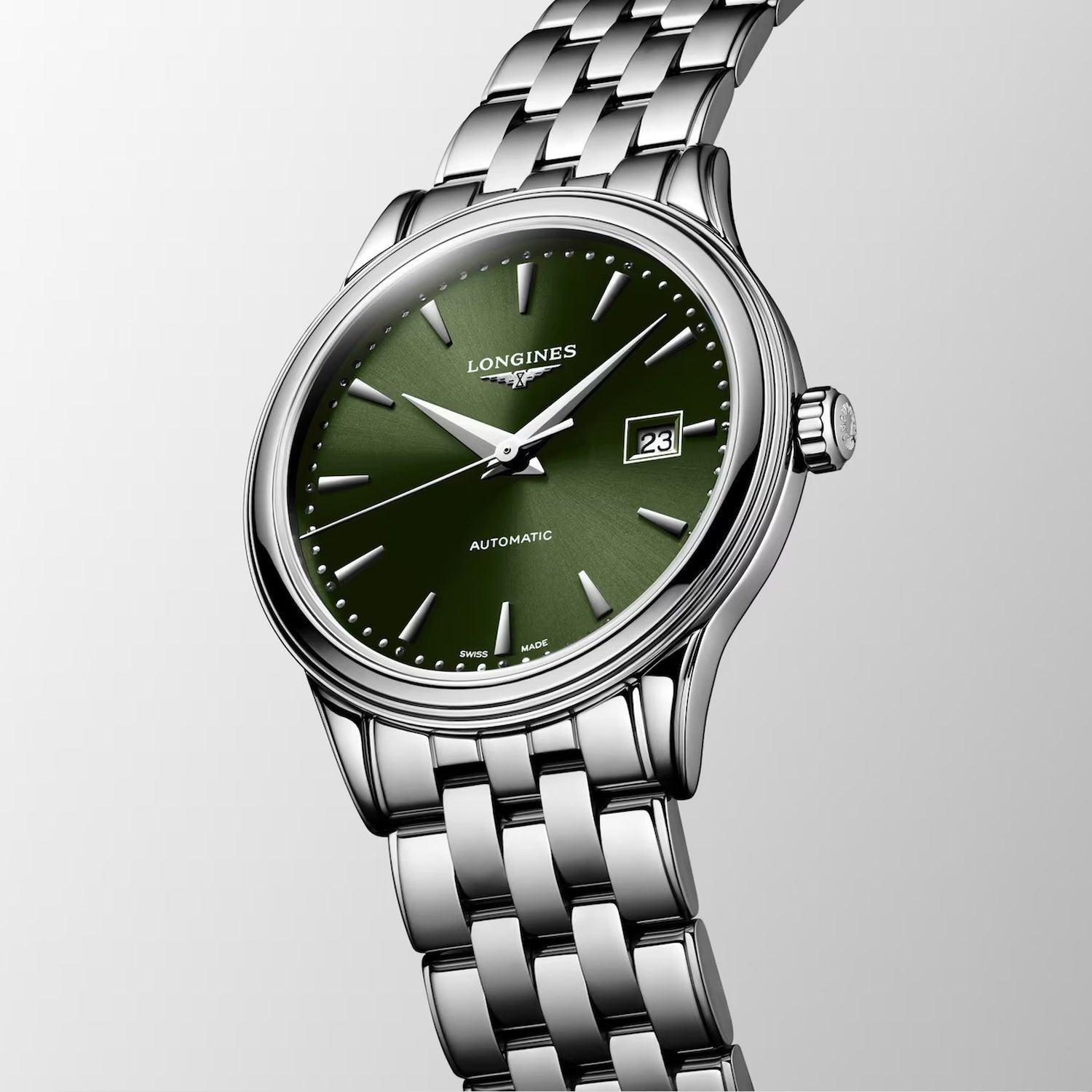 Flagship Classic Women Automatic Green Dial Analog Stainless Steel Watch L43744026