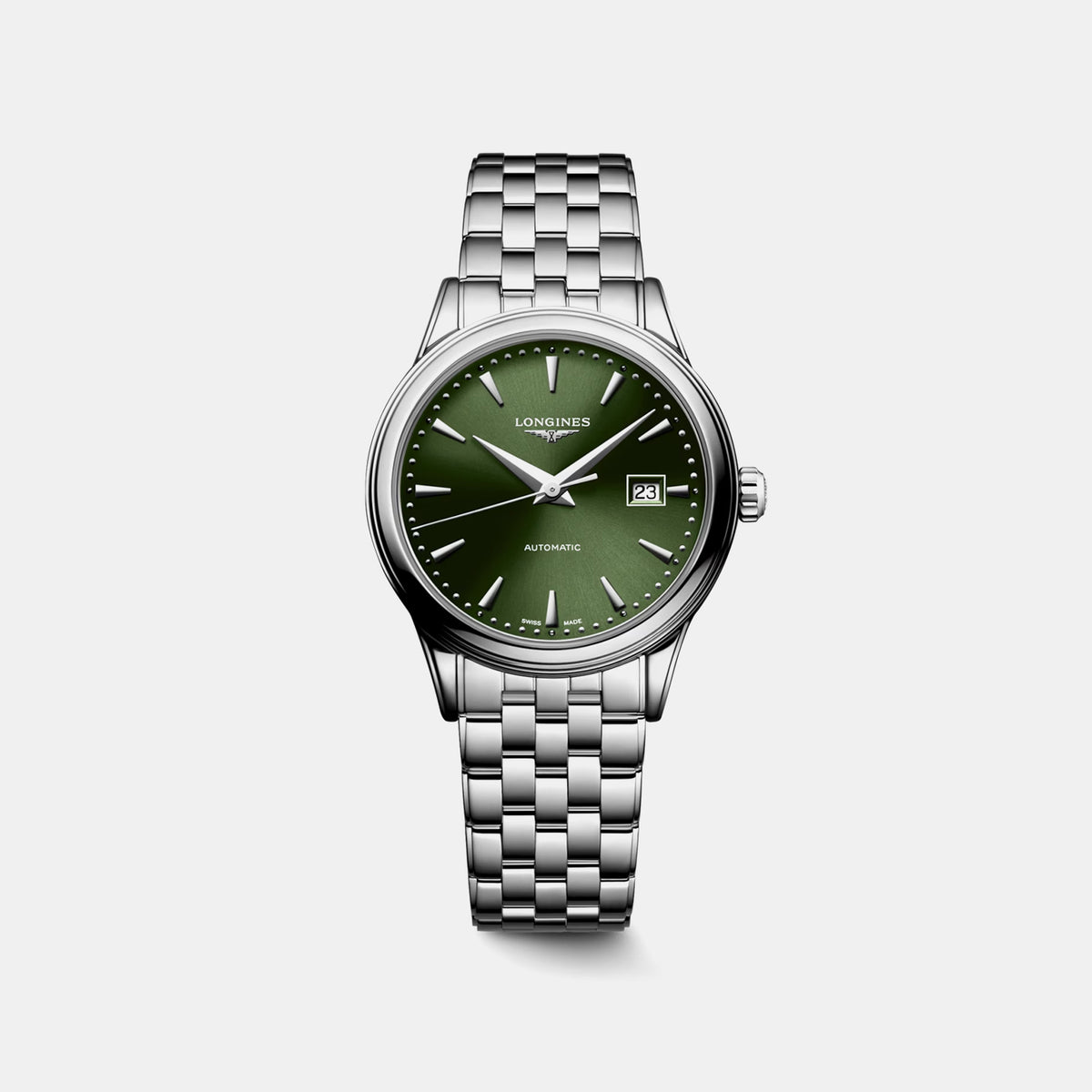 Flagship Classic Women Automatic Green Dial Analog Stainless Steel Watch L43744026