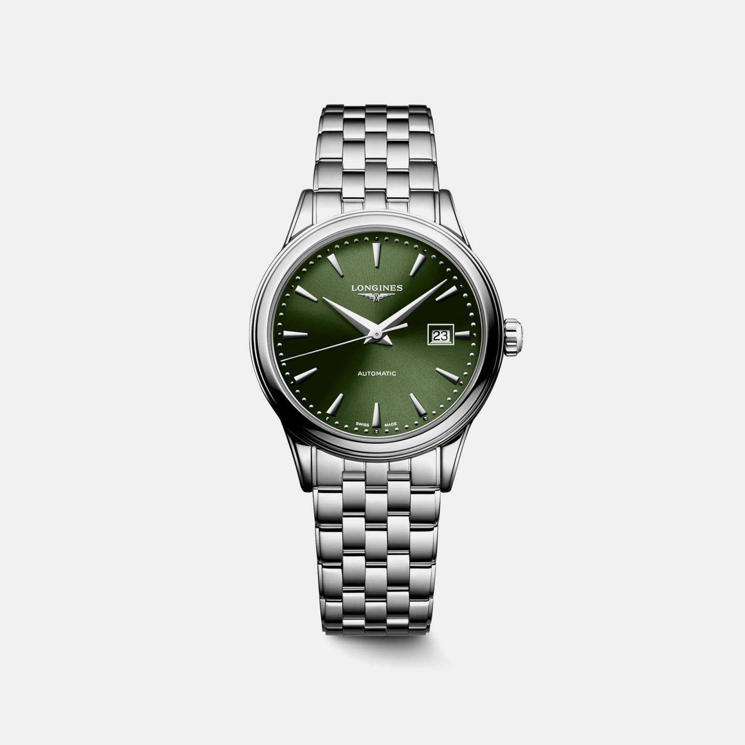 Flagship Classic Women Automatic Sunray Green Dial Analog Stainless Steel Watch L43744026