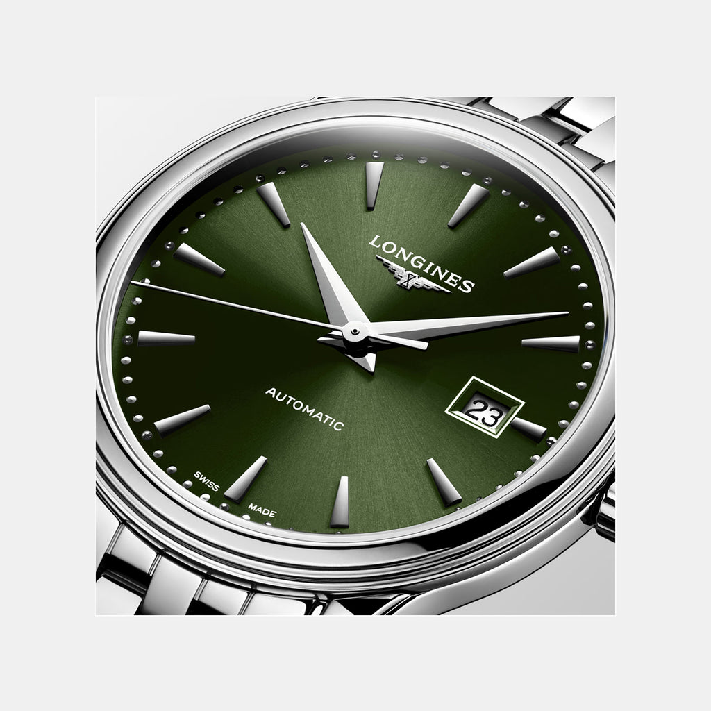 Flagship Classic Women Automatic Sunray Green Dial Analog Stainless Steel Watch L43744026