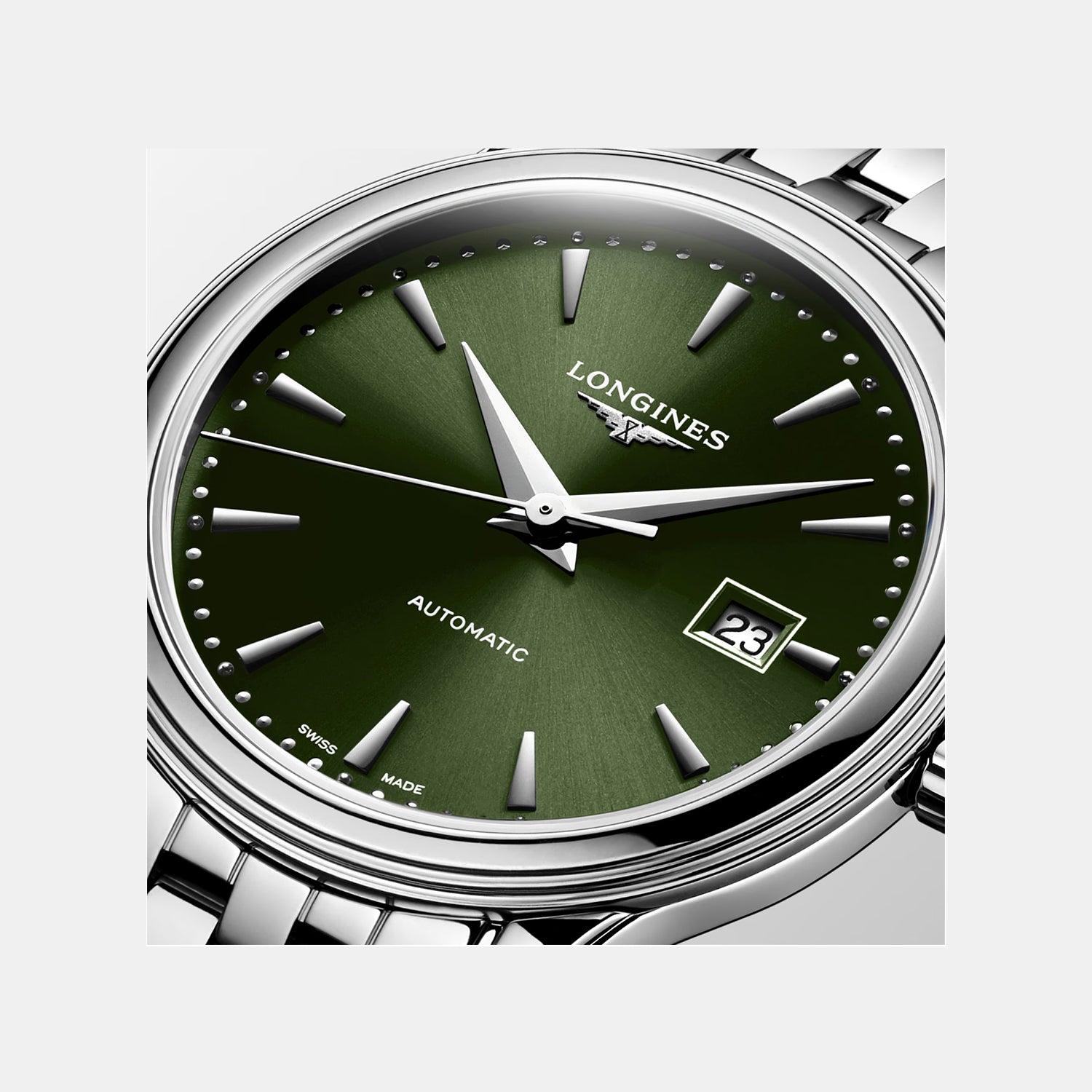 Flagship Classic Women Automatic Sunray Green Dial Analog Stainless Steel Watch L43744026