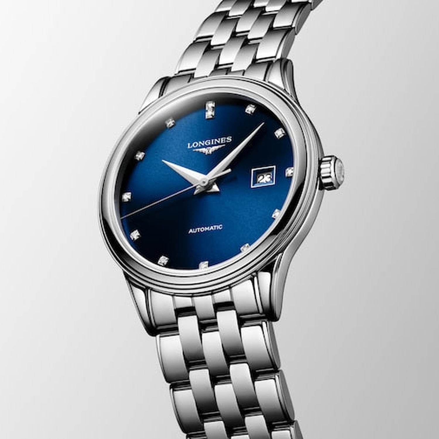 Flagship Classic Women Automatic Sunray Blue Dial Analog Stainless Steel Watch L43744976