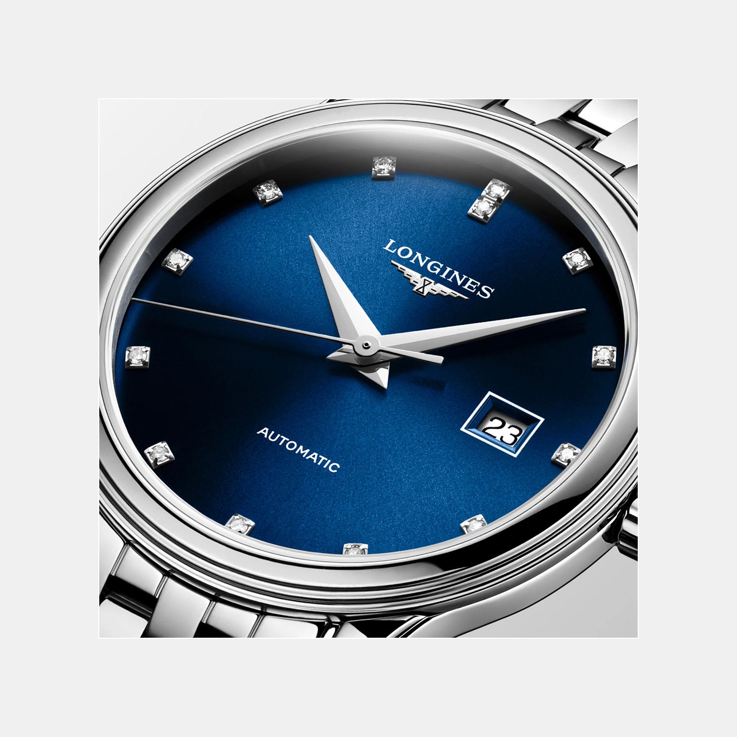 Flagship Classic Women Automatic Sunray Blue Dial Analog Stainless Steel Watch L43744976