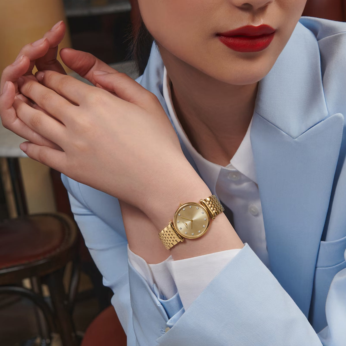 La Grande Classique De Women Quartz Gold Dial Analog Stainless Steel Watch L45122378