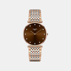 Women Quartz Brown Dial Analog Stainless Steel Watch L47661677