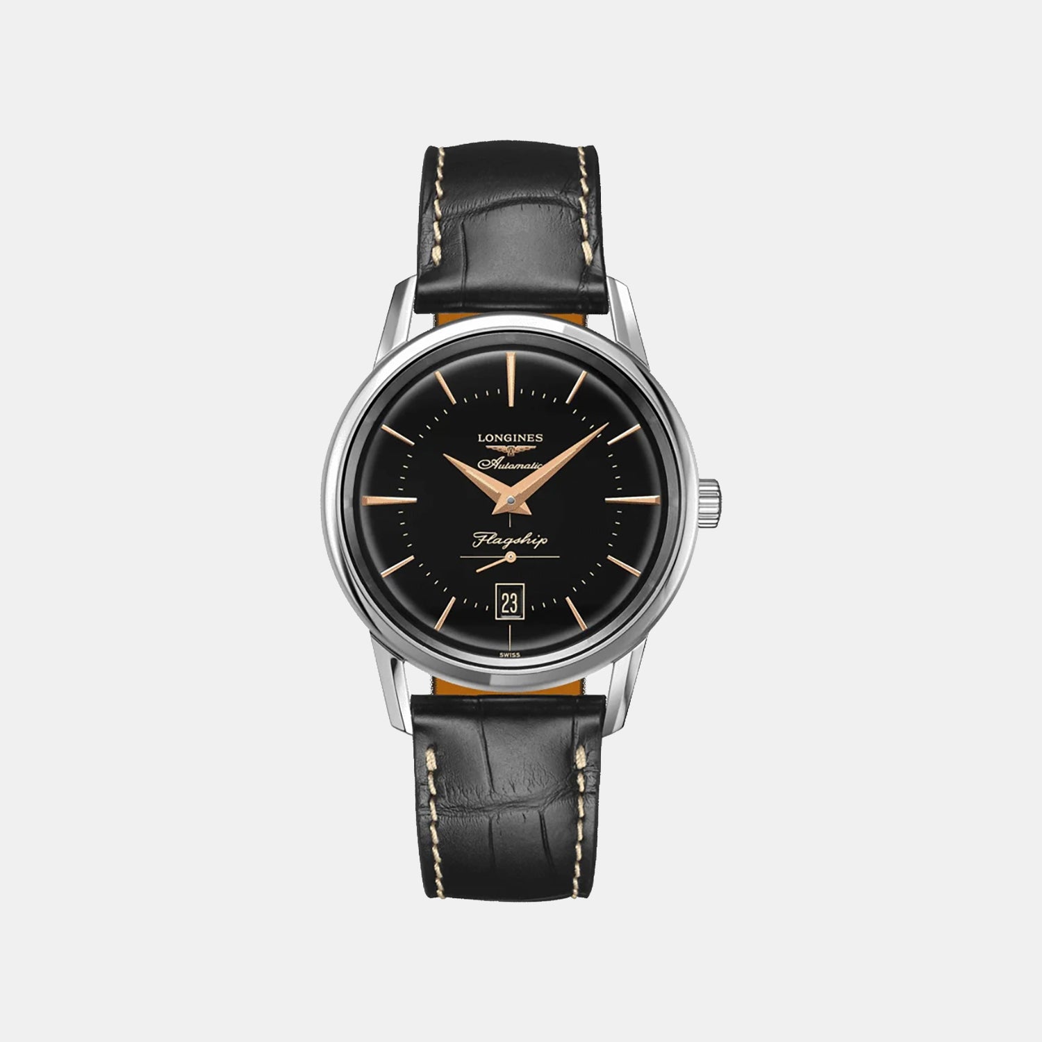 Flagship Heritage Men Automatic Black Dial Analog Leather Watch L47954580