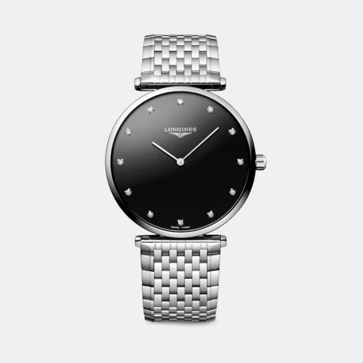 Men Quartz Black Dial Analog Stainless Steel Watch L48664586