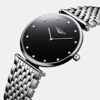 Men Quartz Black Dial Analog Stainless Steel Watch L48664586