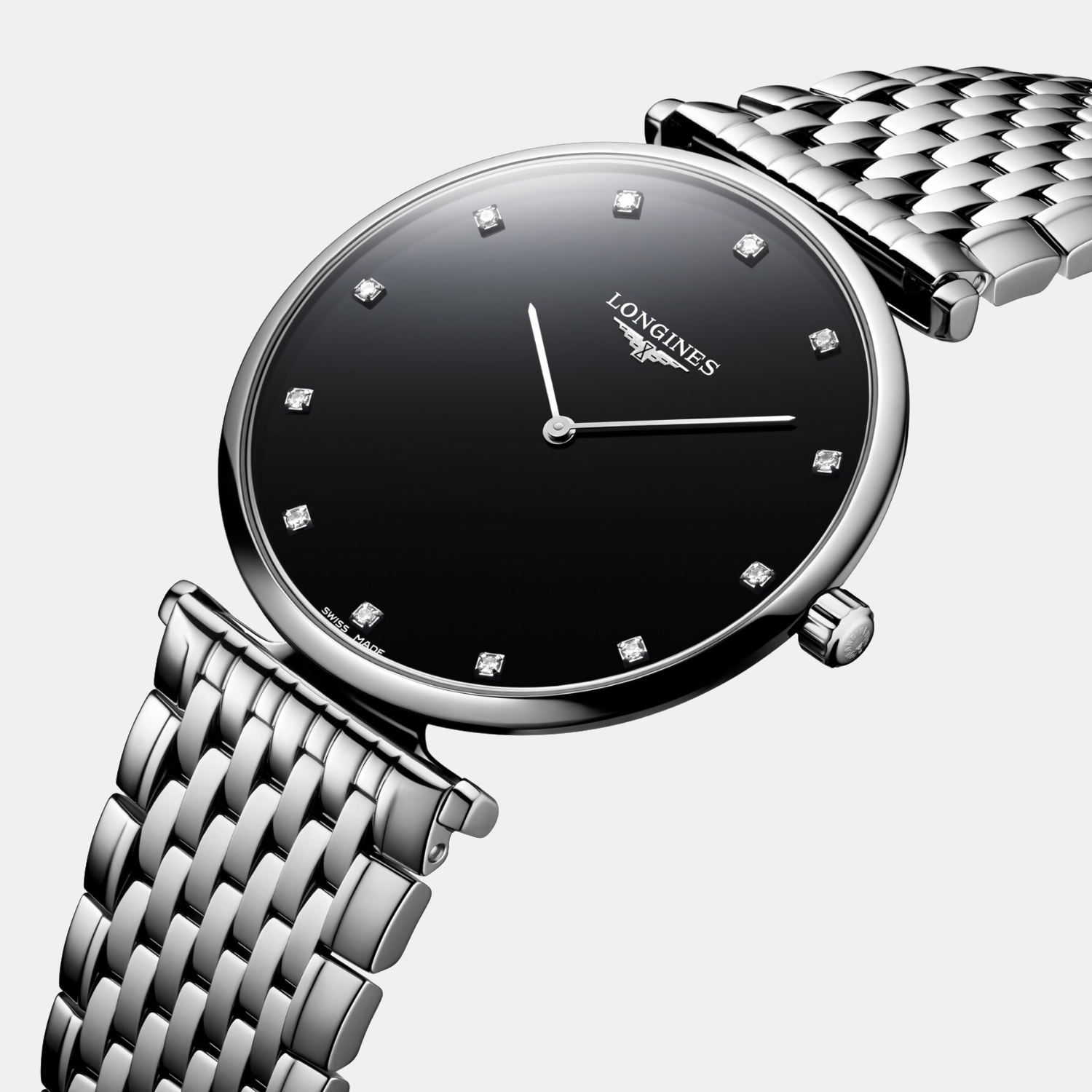 Men Quartz Black Dial Analog Stainless Steel Watch L48664586