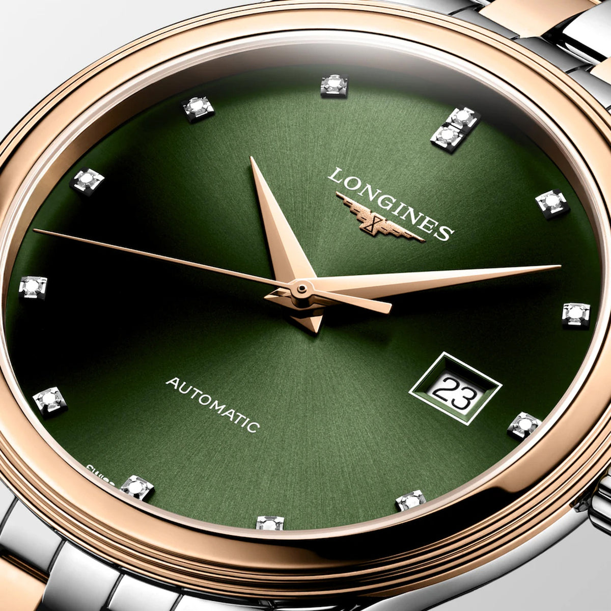 Flagship Classic Men Automatic Green Dial Analog Stainless Steel Watch L49843077