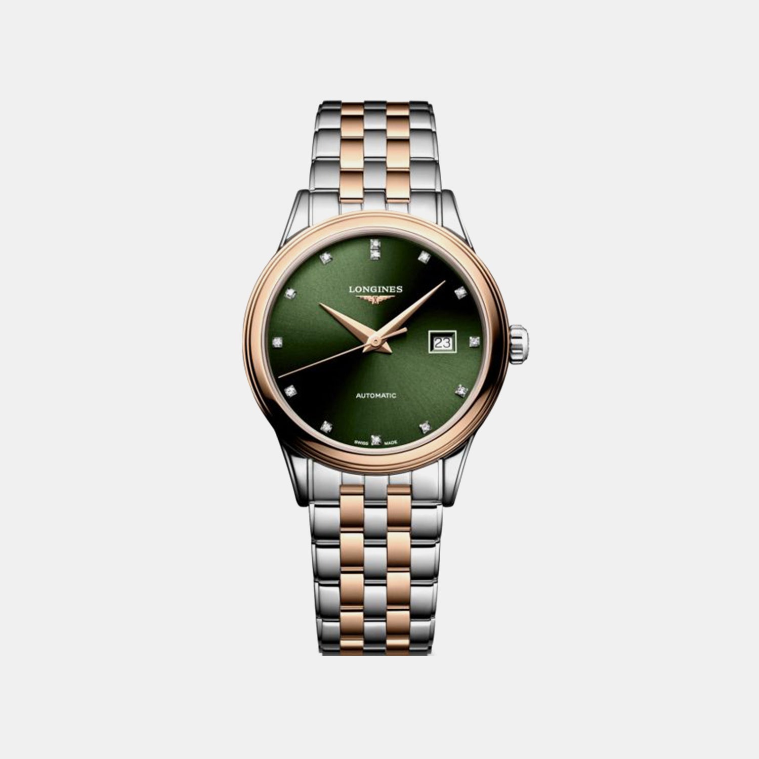 Flagship Classic Men Automatic Sunray Green Dial Analog Stainless Steel Watch L49843077