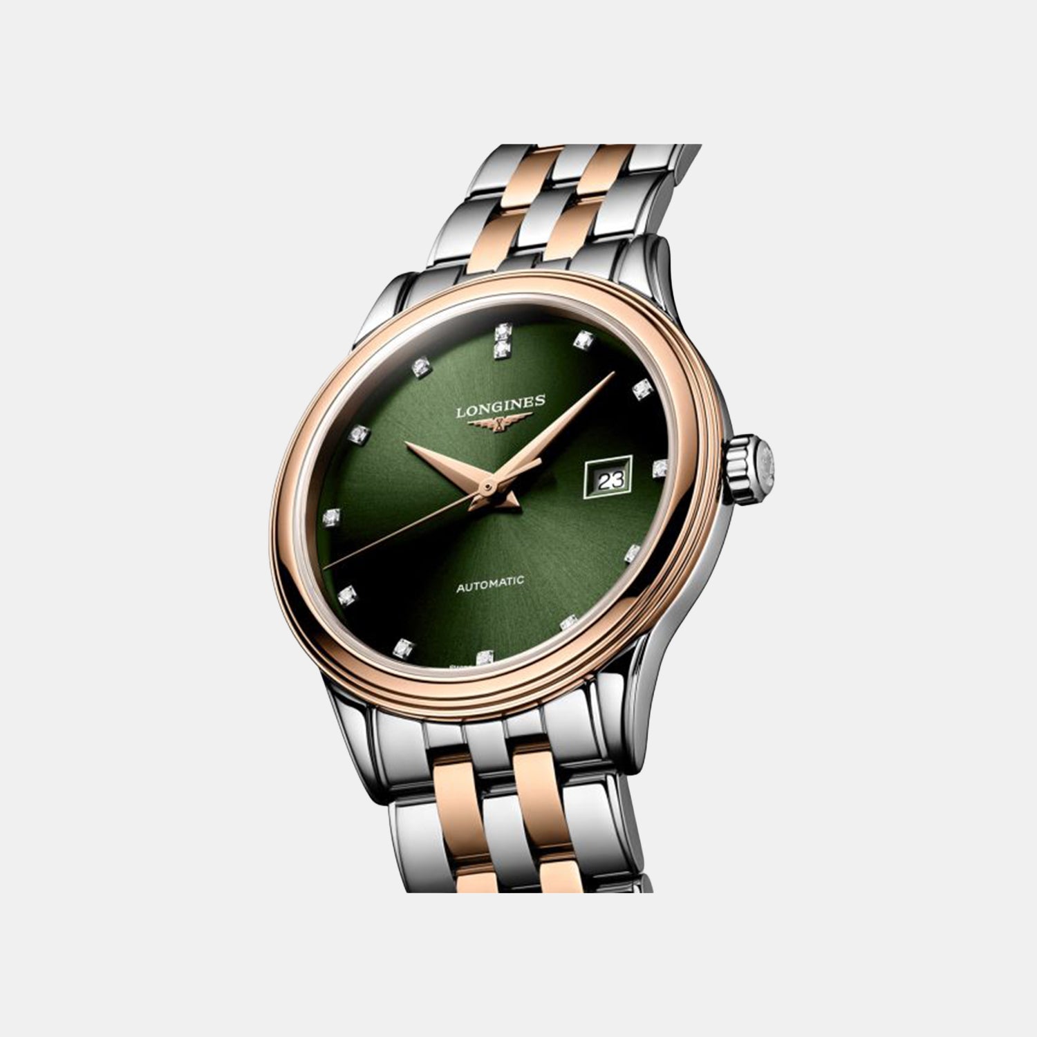 Flagship Classic Men Automatic Sunray Green Dial Analog Stainless Steel Watch L49843077