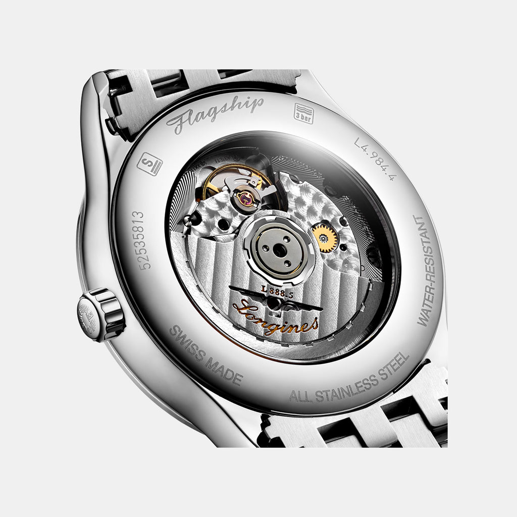 Flagship Classic Men Automatic Sunray Green Dial Analog Stainless Steel Watch L49844026