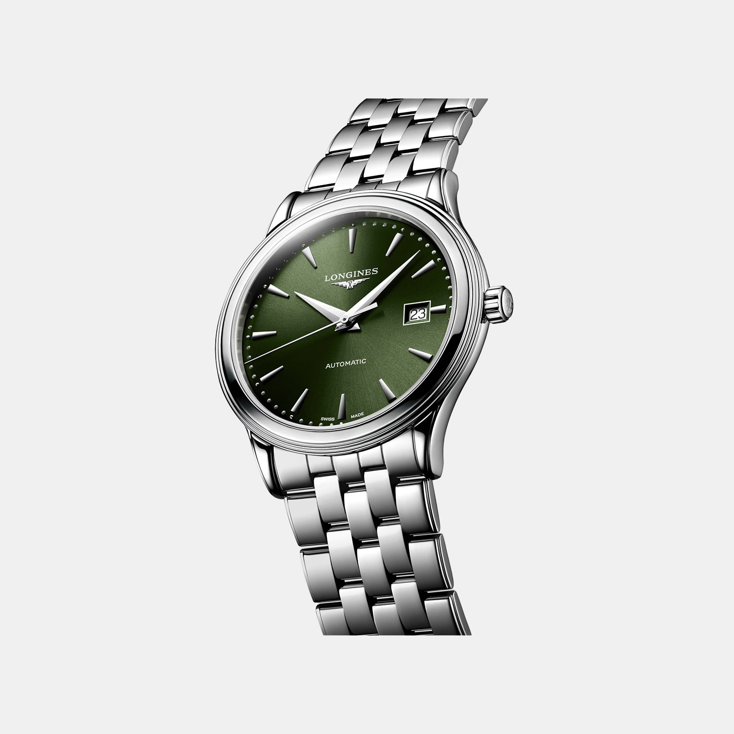 Flagship Classic Men Automatic Sunray Green Dial Analog Stainless Steel Watch L49844026