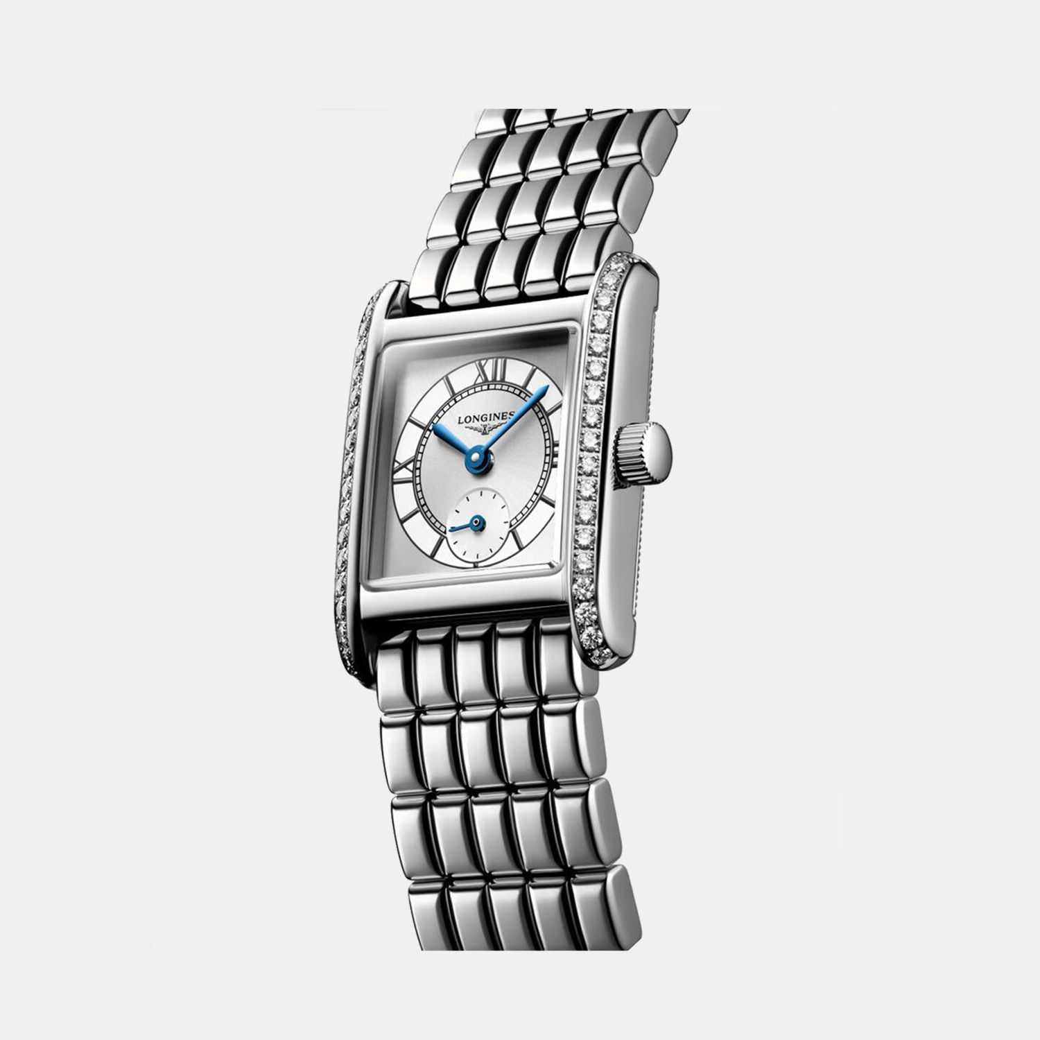Longines Women Rectangular Sunray Silver watch