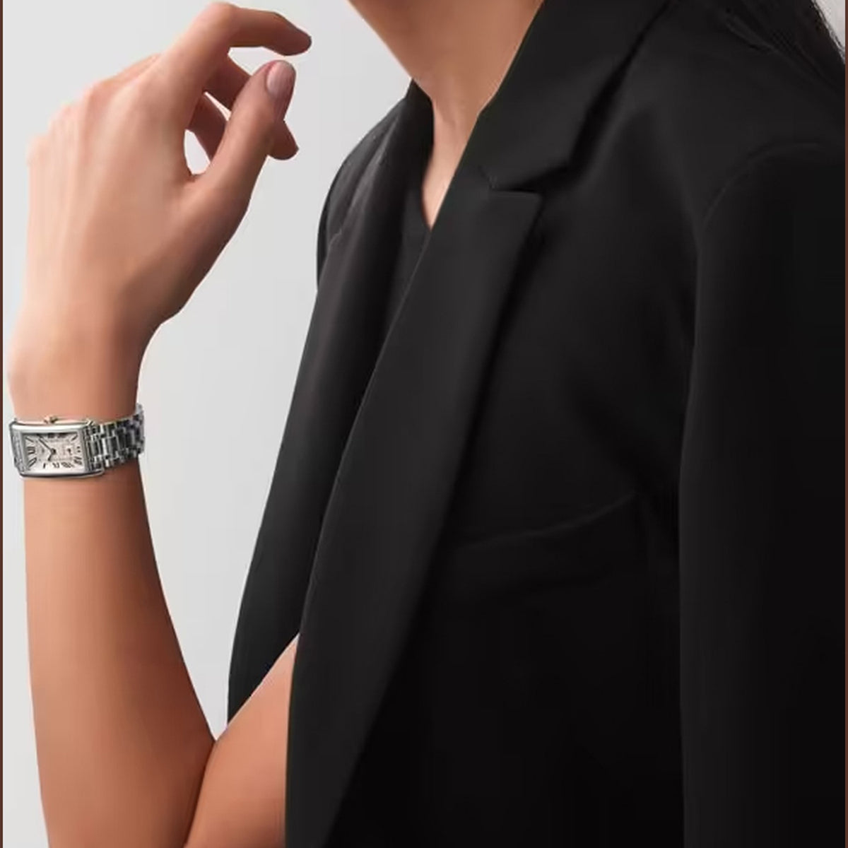 Women Quartz Silver Dial Analog Stainless Steel Watch L55124716