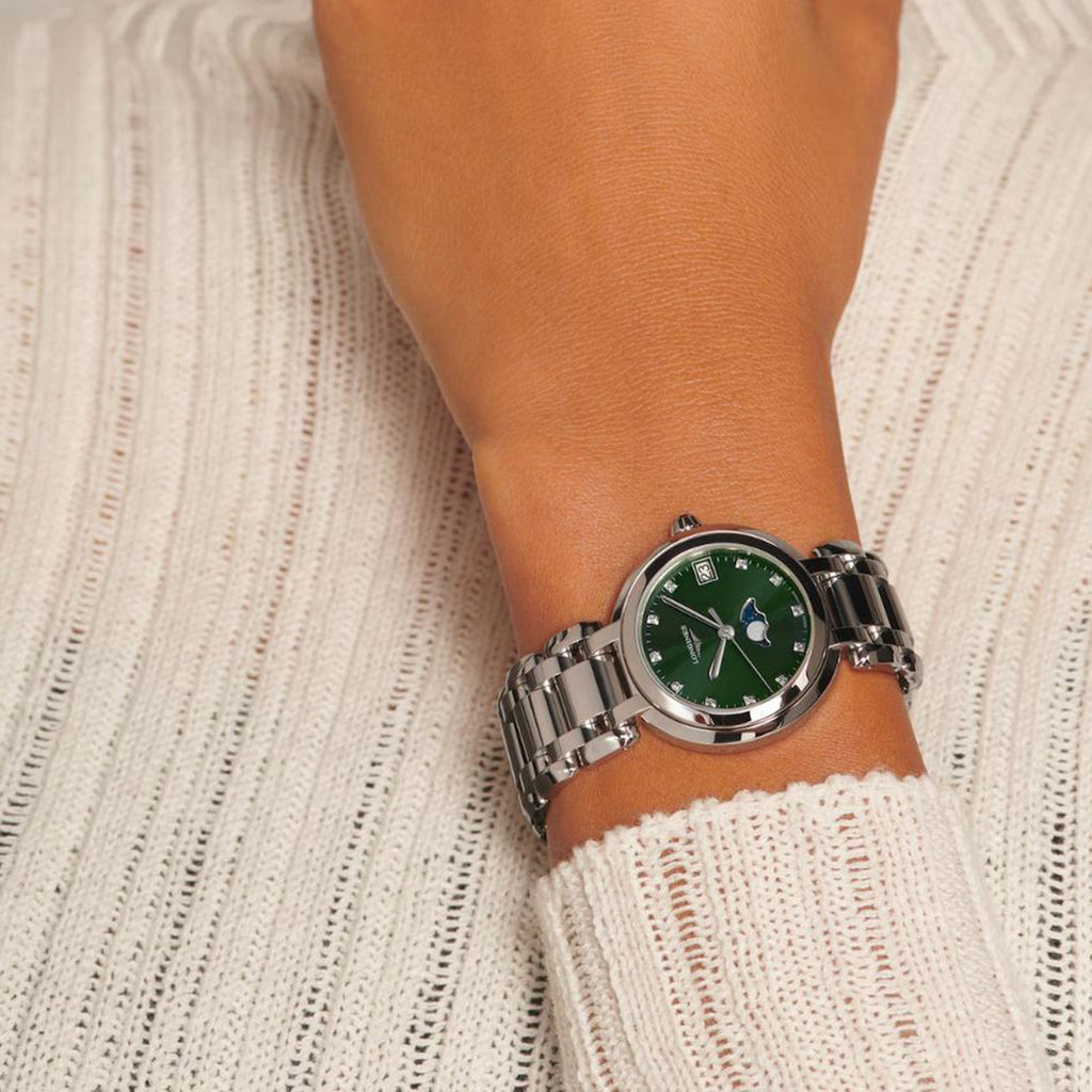 Women Quartz Green Dial Analog Stainless Steel Watch L81154676