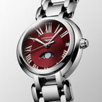 Primaluna Moonphase Women Quartz Red Dial Analog Stainless Steel Watch L81154926