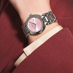 Women Quartz Pink Dial Analog Stainless Steel Watch L81224996