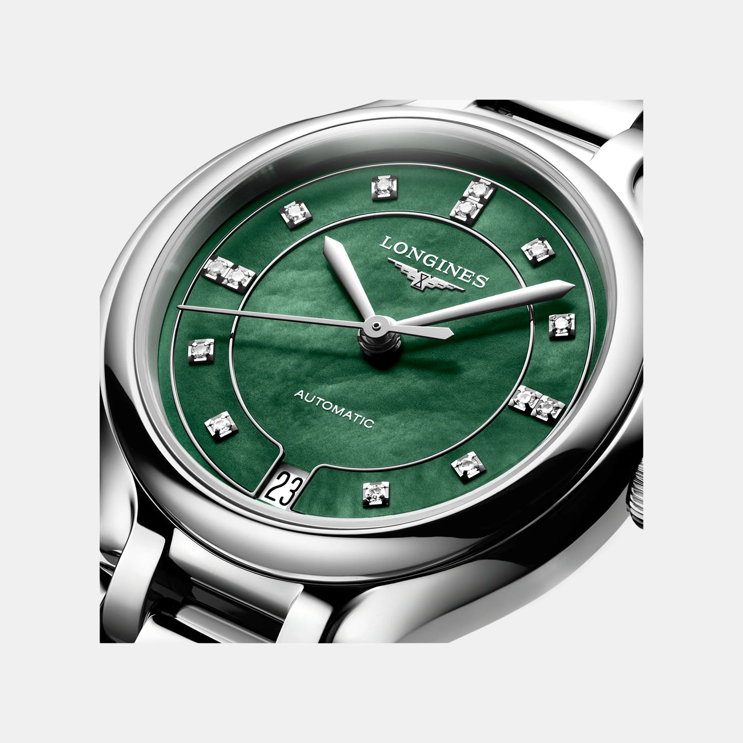 Primaluna Women Automatic Green Mother Of Pearl Dial Analog Stainless Steel Watch L81244076