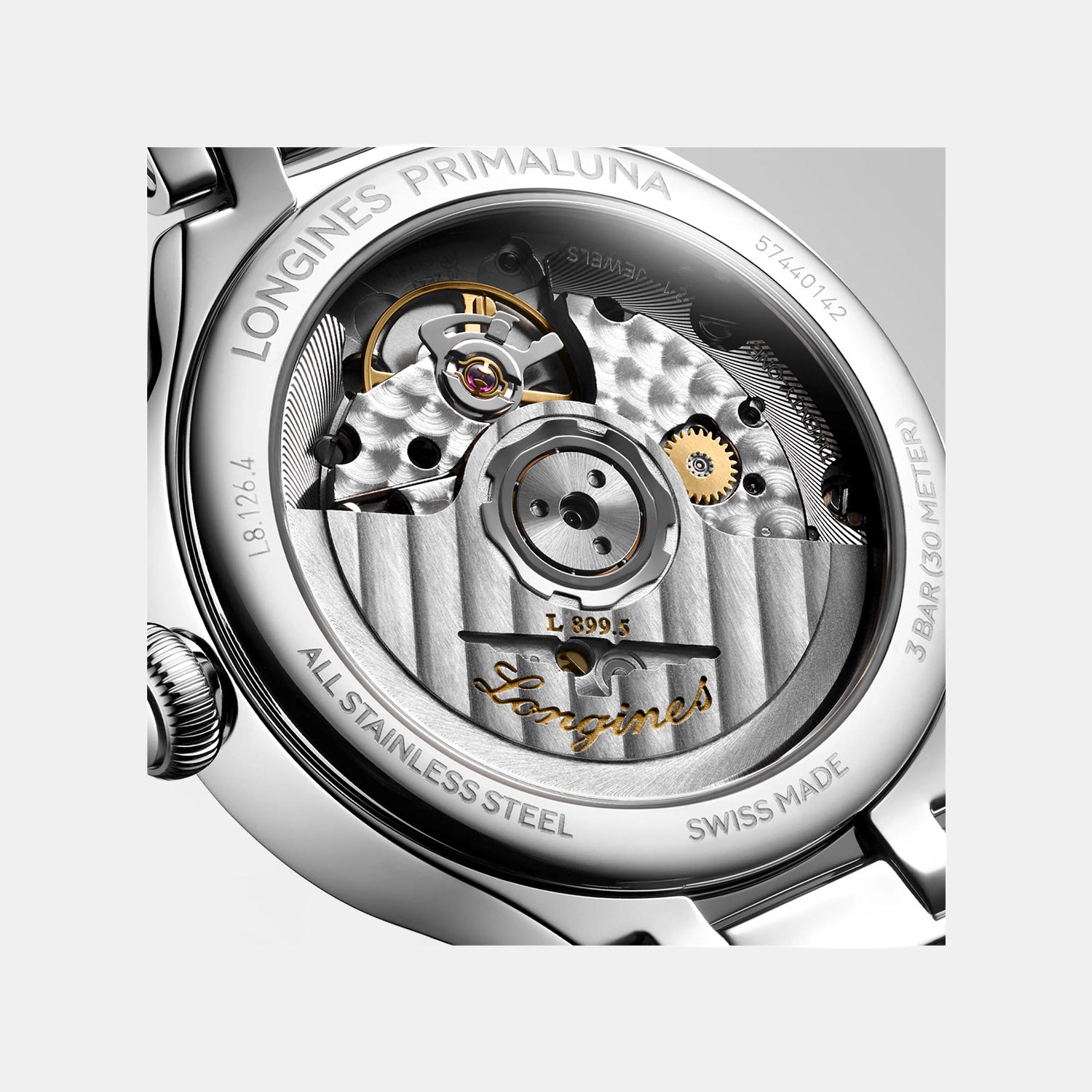 Primaluna Moonphase Women Automatic Opaline Ivory Dial Analog Leather Watch L81264712