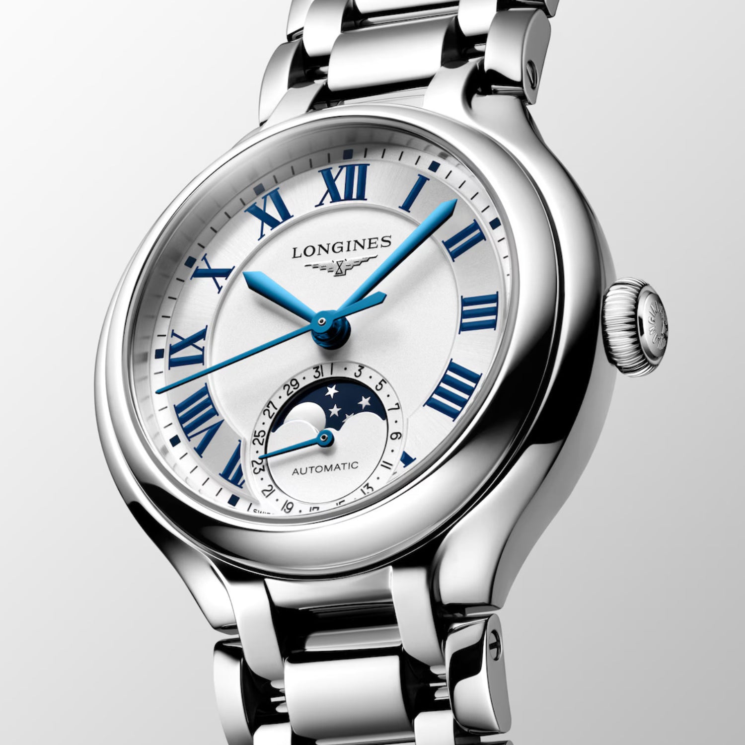 Primaluna Moonphase Women Automatic Opaline Ivory Dial Analog Stainless Steel Watch L81264716