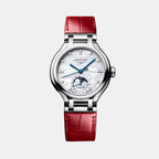 Primaluna Moonphase Women Automatic White Mother Of Pearl Dial Analog Alligator Leather Watch L81264872