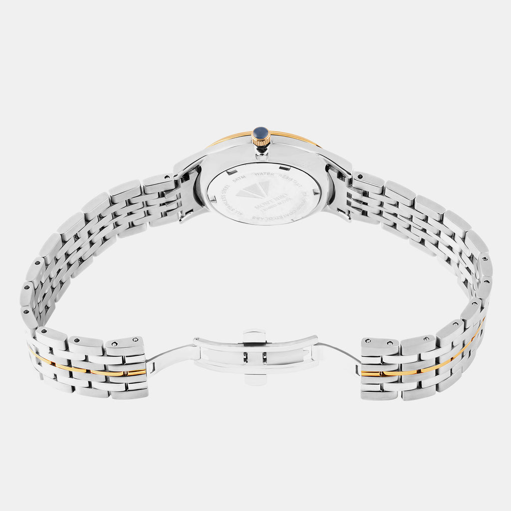Women Quartz Silver Dial Analog Metal Watch L8500D-M1203