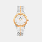 Women Quartz White Dial Analog Metal Watch L8500D-M1303