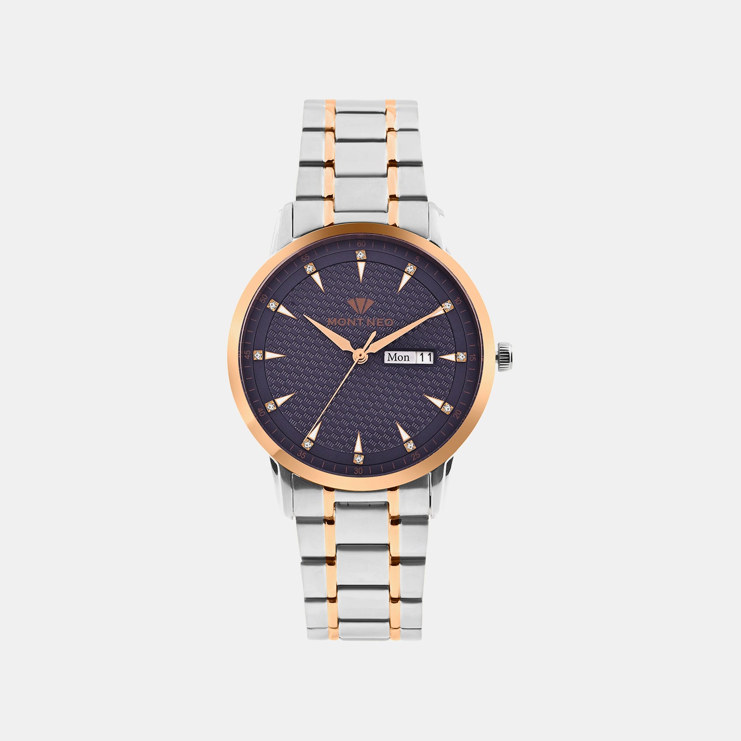 Women Quartz Blue Dial Analog Metal Watch L8505D-M1305
